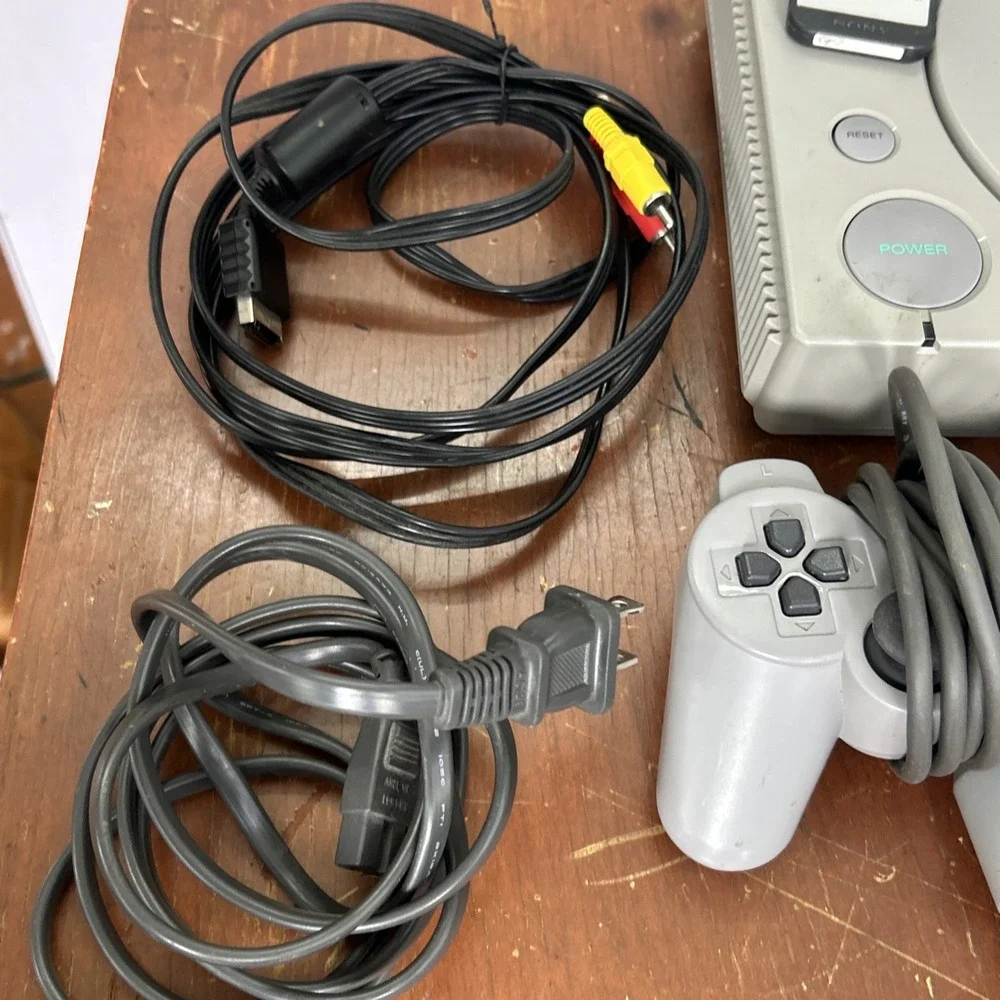 Sony PlayStation 1 PS1 Console 2 Controllers Memory Card Cables Tested Working